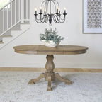 Magnolia Manor Round Pedestal Dining Table with Expandable Leaves - 2 Finishes