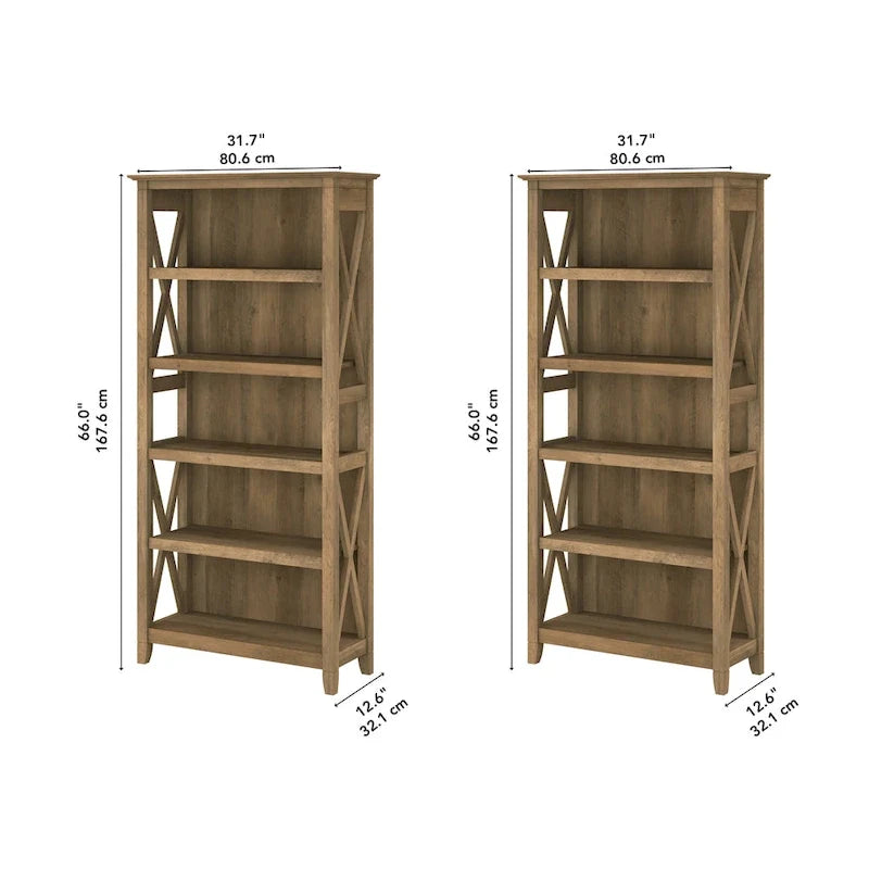 Key West 5 Shelf Bookcase Set by Bush Furniture
