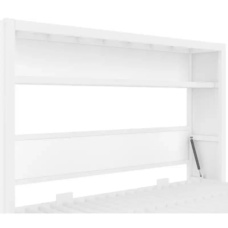 Twin Size Murphy Bed with Shelves, Metal Wall Bed with Foldable Design for Small Space
