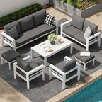 AECOJOY 7 Pieces Aluminum Patio Furniture Set Outdoor Conversation Set