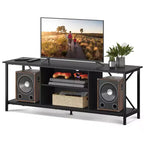 Rustic Industrial TV Stand for 55-65 TVs with Storage & Cable Management