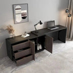 Home Office Expandable Desk with Drawer Dresser for Storage
