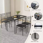 Dyonery Rectangular Dining Table Set for 4,5-Piece Kitchen Table and 4 Chairs,Dining Room Table Set,Space-Saving Kitchen Table Set for Small Space