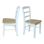 3pc Dining Table with 2 Ladderback Chairs White/Natural ¨C International Concepts: Solid Wood, Square, Non-Extension