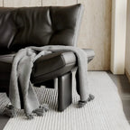 Contemporary Black Tufted Armless Chenille Accent Chair