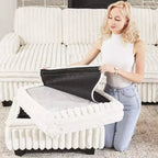Belffin Corduroy Fabric Ottoman with Storage Ottoman for Modular Sectional Couch
