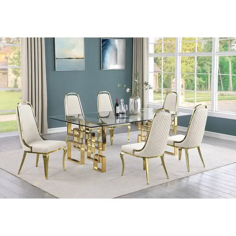 Best Quality Furniture Big Glass Table Dining Sets