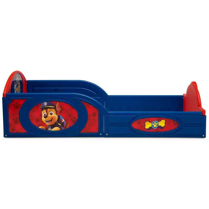 Delta Children Plastic Sleep and Play Toddler Kids Bed with Attached Guardrails - PAW Patrol