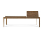 Natural Teak Extendable Dining Table with Concealed Extension Leaf for Dining Room