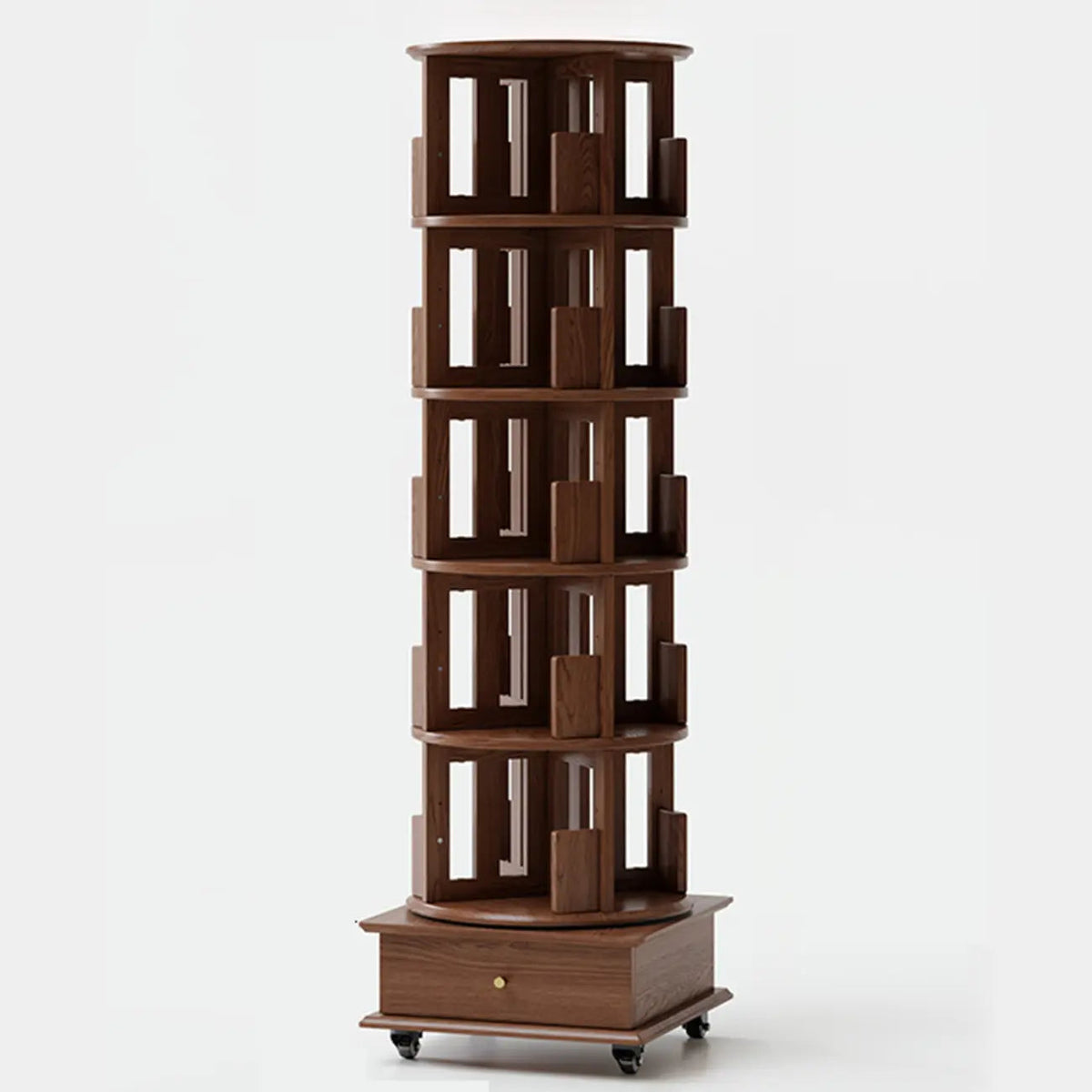 Wooden Vertical Narrow Rotating Bookcase