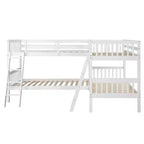 Whisen Twin-Over-Twin L-Shaped Bunk Bed with Ladder