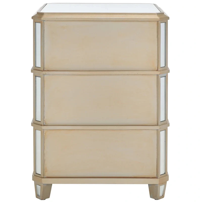 SAFAVIEH Miracle 3-Drawer Mirrored Nightstand