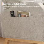 Modern Soft Rocking Chair with Pillow & Side Pockets, for Living Room, Bedroom