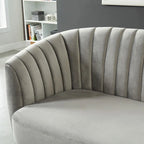 Albany Contemporary Velvet Microfiber Tufted Love Seat by Silver Orchid