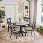 5 Pieces Dining Table and Chairs Set for 4 Persons