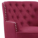 Moser Bay Mignon Velvet / Linen 30 Wide Tufted Wingback Accent Chair