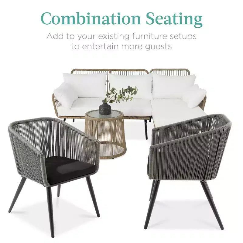 Best Choice Products Set of 2 Outdoor Patio Dining Chairs Woven Wicker Seating 250lb Capacity