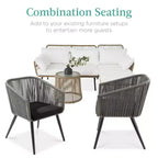Best Choice Products Set of 2 Outdoor Patio Dining Chairs Woven Wicker Seating 250lb Capacity