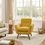 Art Leon Comfortable Jacquard Flannel Accent Chair with Wood Legs