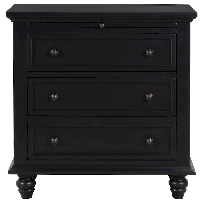 Wood 3-Drawer Storage Cabinet with Pull-Out Tray - 16.90 x 28.00 x 28.10