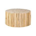 Round Natural Brown Solid Teak Wood Branch Bundle Coffee Table by East at Main