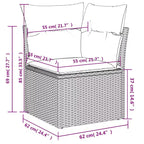 vidaXL 4 Piece Patio Sofa Set with Cushions Poly Rattan Acacia