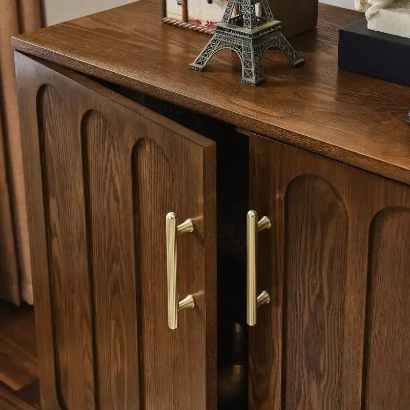 MAYEERTY Fluted Sideboard Buffet Cabinet with Shelves Solid Wood Legs for Living Room Dining Room