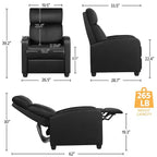 Yaheetech Set of 2 Modern PU Leather Recliner Sofas for Living Room, Bedroom