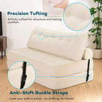 WARMOUNTS Foldable Sofa Bed with Adjustable Backrest, Convertible Queen Size Sleeper Sofa for Living Room & Office