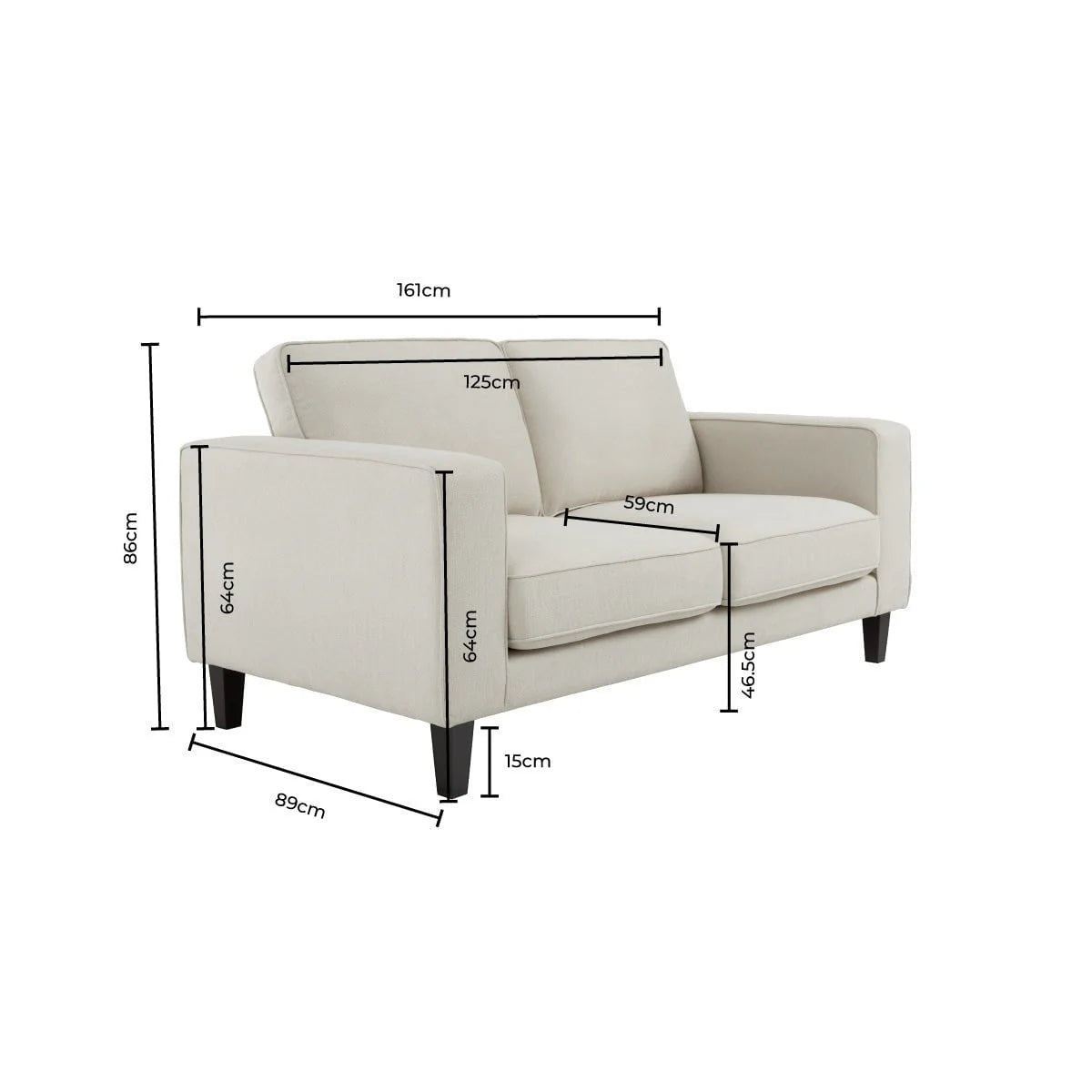 2 Seater Sofa - Dark Olive