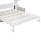 Whisen Modern Design Wood Frame Queen Size Murphy Bed Wall Bed with Sofa and Shelves
