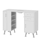 42 Manicure Table for Nail Tech with Dust Collector and Wrist Rest, Nail Desk with Vertical Pull-Out Locker, 1 Storage Cabinet, 2 Drawers