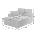 Oversize Corduroy Chaise Lounge Modular Sectional Sofa with Pillow