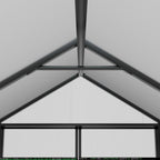 VEIKOUS Aluminum Walk-In Garden Greenhouse Kit with Adjustable Roof Vent and Lockable Door Grey