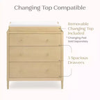3 Drawer Dresser with Changing Top - Kids Nursery
