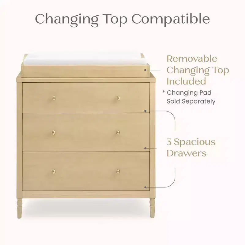 3 Drawer Dresser with Changing Top - Kids Nursery