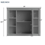 36 Modern Bathroom Vanity with Top Sink and Mirror Cabinet,2 Doors and 2 Drawers