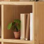 Modern Horizontal Wood 8-Cube Natural Finish Bookcase