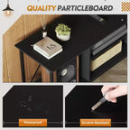 Rustic Industrial TV Stand for 55-65 TVs with Storage & Cable Management