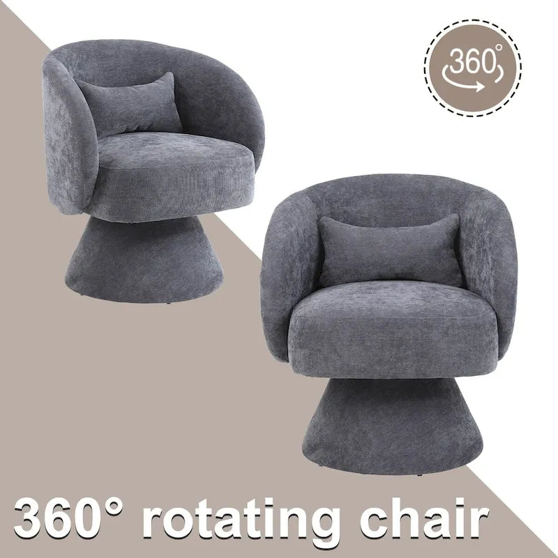 Upholstered Swivel Armchair (Set of 2)