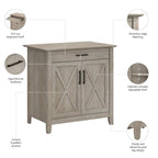 Key West Secretary Desk with Storage Cabinet by Bush Furniture