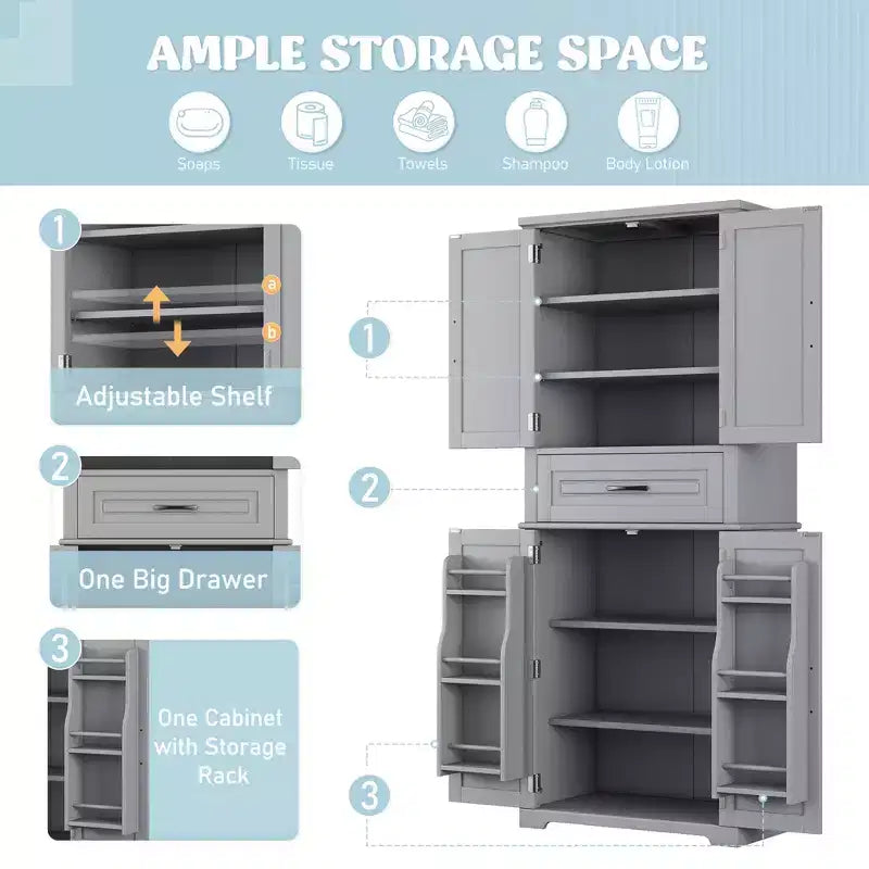 Christopher Knight Home Ashbur Modern Bathroom Storage Cabinet with Drawer and Adjustable Shelf