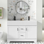 Wavy Line 30/36/48 Bathroom Vanity Set with Sink & Faucet