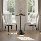 Bekrvio Dining Room Chairs Set of 6, Modern Upholstered Faux Leather Seat with High Back, Metal Legs, Armless Kitchen Chairs for Living Dinning Room
