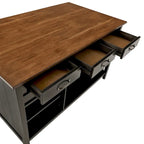 Eleanor Two-Tone Antique Finish Extendable Kitchen Island with 3 Drawers by iNSPIRE Q Classic