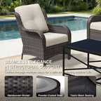 UPTIOT Premium Outdoor Lounge Set with Sofa, Swivel Chairs, and Ottoman for Ultimate Comfort and Style