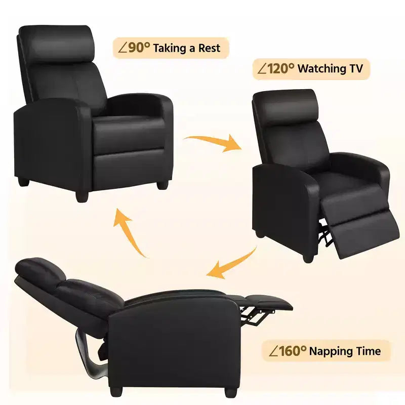 Yaheetech Set of 2 Modern PU Leather Recliner Sofas for Living Room, Bedroom