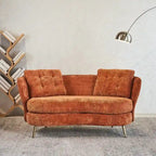 Upholstered Couch with Golden Metal Legs Club Loveseat Sofa for Living Reading Room ,Bedroom ,Apartment, Small Space Dorm