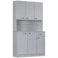 71 Kitchen Pantry Cabinet, Tall Storage Cabinet with Microwave Stand, Modern Kitchen Hutch,3 Adjustable Shelves for Living Room, Dining Room