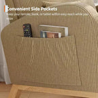Modern Soft Rocking Chair with Pillow & Side Pockets, for Living Room, Bedroom